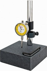Value Collection - Granite, Rectangular Base, Comparator Gage Stand - 10" High, 6" Base Length x 6" Base Width x 2" Base Height - Exact Industrial Supply