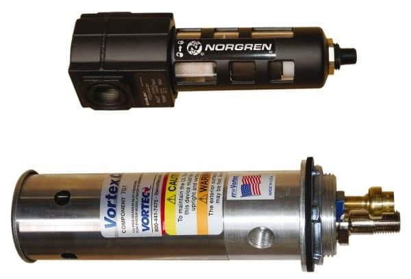 Vortec - 1,500 BTU per Hour, Vortex Enclosure Cooler with Thermostat - 1/4 NPT Thread, 25 Cubic Ft. per min - Exact Industrial Supply