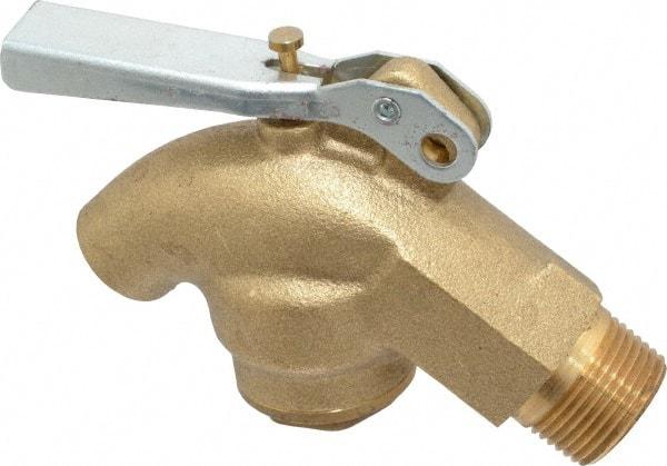 Value Collection - 3/4" NPT Brass Rigid Drum Faucet - Internal Arrester, Self Closing - Exact Industrial Supply