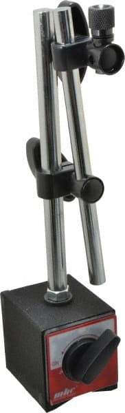 Value Collection - 130 Lb Magnetic Force, Indicator Positioner & Holder with Base - Post & Rod, Rectangular Base, 55mm Base Height, 63mm Base Length, 50mm Base Width - Exact Industrial Supply