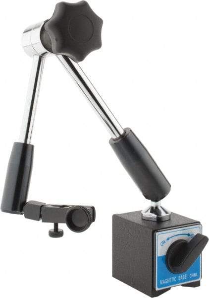 Value Collection - 2-1/2" Long x 2-1/8" Wide x 2" High Magnetic Indicator Base with On/Off Switch - 60 Kg Magnetic Pull, Articulated Arm - Exact Industrial Supply