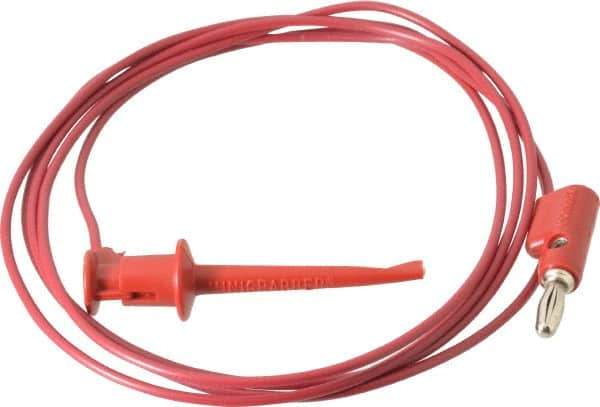 Pomona - Red Electrical Test Equipment Patch Cord - Use with Test Clips - Exact Industrial Supply