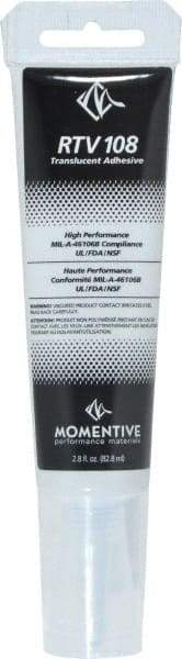 Momentive Performance Materials - 2.8 oz Tube Clear RTV Silicone Joint Sealant - 400°F Max Operating Temp, 20 min Tack Free Dry Time, 24 hr Full Cure Time, Series RTV100 - Exact Industrial Supply
