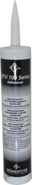 Momentive Performance Materials - 10.1 oz Tube Silver RTV Silicone Joint Sealant - 400°F Max Operating Temp, 20 min Tack Free Dry Time, 24 hr Full Cure Time, Series RTV100 - Exact Industrial Supply