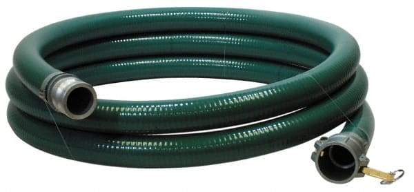 Alliance Hose & Rubber - -10 to 130°F, 1-1/2" Inside x 1.81" Outside Diam, PVC Liquid Suction & Discharge Hose - Green, 20' Long, 89 psi Working Pressure, 28 Vacuum Rating - Exact Industrial Supply