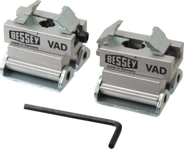 Bessey - 2 Piece, Plastic Cap Swivel V-Pad - 60° Pivot Angle - Exact Industrial Supply