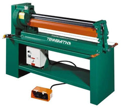 Tennsmith - 20 Gauge Max Stainless Steel Capacity, 49 Inch Max Forming Width, Floor Machine, Electric Slip Roll - 3/4 hp, 77 Inch Overall Width, x 50 Inch Overall Height, 3 Inch Slip Roll Diameter, 3/8, 1/2, 5/8 Inch Wire Groove Width, 230/460 Voltage - Exact Industrial Supply