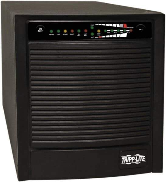 Tripp-Lite - 15 Amp, 1,500 VA, Tower & Rack Mount Online Backup Uninterruptible Power Supply - Backup 4-1/2 min with Full Load & 13 min with Half Load, 120 VAC Input & Output, 1,200 Watt Output, 1 Phases, 6 Outlets - Exact Industrial Supply