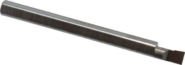 Accupro - 0.11" Min Bore Diam, 0.2" Max Bore Depth, 1/8 Shank Diam, Corner Radius Boring Bar - 0.003 to 0.005" Corner Radius, Right Hand Cut, Solid Carbide, Bright Finish - Exact Industrial Supply