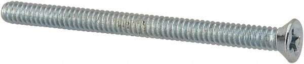 Value Collection - #4-40 UNC, 1-1/2" OAL Phillips Drive Machine Screw - Flat Head, Grade J82 Steel, Zinc-Plated Finish, Without Washer - Exact Industrial Supply