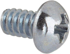 Value Collection - #4-40 UNC, 3/16" Length Under Head Phillips Drive Machine Screw - Round Head, Grade J82 Steel, Zinc-Plated Finish, Without Washer - Exact Industrial Supply