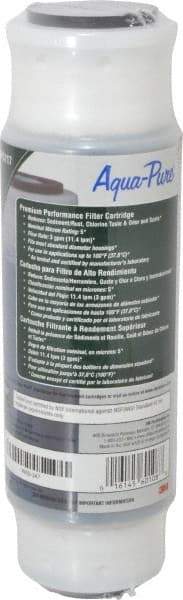 3M Aqua-Pure - 3" OD, 5µ, Cellulose Fiber Carbon & Scale Cartridge Filter - 9-3/4" Long, Reduces Dirt, Rust, Tastes, Odors & Scale - Exact Industrial Supply
