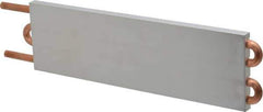 Lytron - 12" Long x 3-1/2" High, Straight Connection Copper Tube Cold Plate - 3/8 OD Tube, 4-Pass Fluid Path, Water Cooling, 1/2" Thick - Exact Industrial Supply