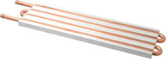Lytron - 12" Long x 3-1/2" High, Beaded Connection Copper Tube Cold Plate - 3/8 OD Tube, 4-Pass Fluid Path, Water Cooling, 1/2" Thick - Exact Industrial Supply