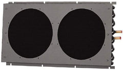 Lytron - 1/2" Tube OD, 2 Fan Mount, Liquid-To-Air Copper Tubed Process Equipment Heat Exchanger - Water Cooler, 12" High x 22.9" Wide x 2.1" Deep, 6,640 BTU/Hr, 400°F Max - Exact Industrial Supply