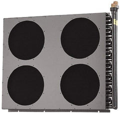 Lytron - 7/8" Tube ID, 4 Fan Mount, Liquid-To-Air Copper Tubed Process Equipment Heat Exchanger - Water Cooler, 22.2" High x 27.5" Wide x 3.5" Deep, 13,035 BTU/Hr, 400°F Max - Exact Industrial Supply