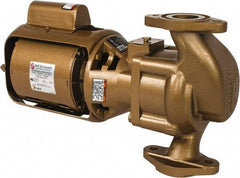 Bell & Gossett - 1/6 hp, 15-3/8" Long, 1 Phase, Bronze Housing, Phenolic Impeller, Inline Circulator Pump - 115 Volt, 60 Hz, 8-1/2" Flange Width, Bell & Gossett Part No. 102213, 125 Max psi, ODP Motor - Exact Industrial Supply
