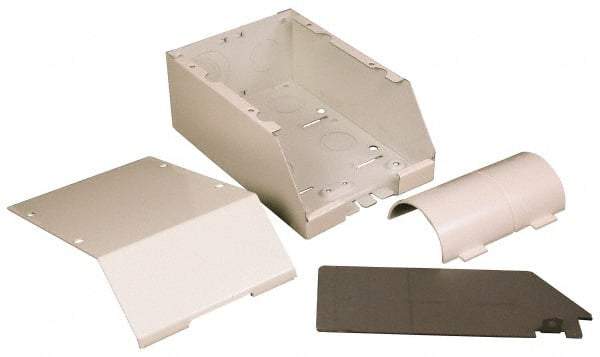 Wiremold - 7-1/8 Inch Long x 4-3/4 Inch Wide x 2-7/8 Inch High, Rectangular Raceway Fitting - Ivory, For Use with Wiremold 2400 Series Raceways - Exact Industrial Supply