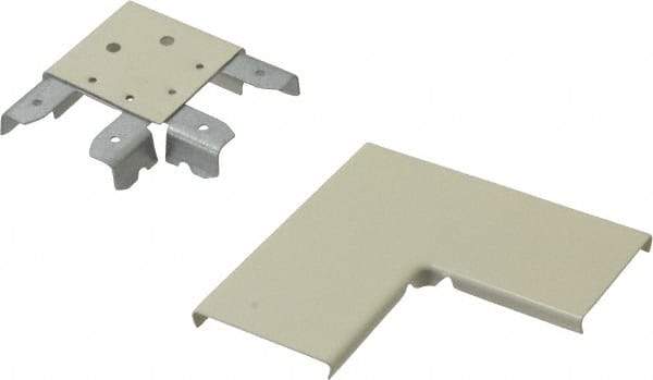 Wiremold - 3-15/16 Inch Long x 3-15/16 Inch Wide x Raceway Elbow End - 90°, Ivory, For Use with Wiremold 2400 Series Raceways - Exact Industrial Supply