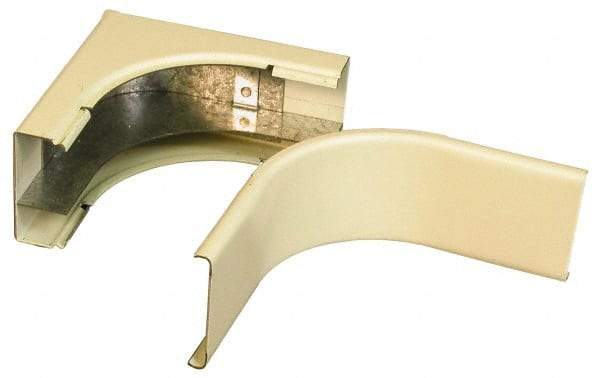 Wiremold - 4 Inch Long x 4 Inch Wide x Raceway Divided Radiused Internal Elbow - 90°, Ivory, For Use with Wiremold 2400 Series Raceways - Exact Industrial Supply