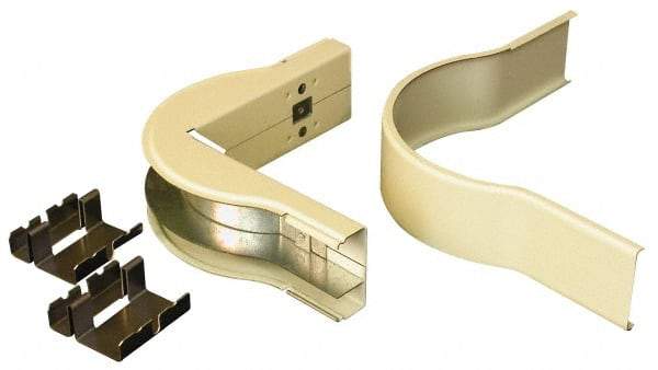 Wiremold - 2 Inch Wide, Raceway Elbow End - 90°, Ivory, For Use with Wiremold 2400 Series Raceways, (2) Couplings - Exact Industrial Supply