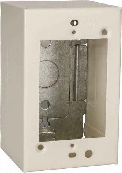Wiremold - 4-5/8 Inch Long x 2-7/8 Inch Wide x 2-3/4 Inch High, Rectangular Raceway Box - Ivory, For Use with Wiremold 2400 Series Raceways - Exact Industrial Supply
