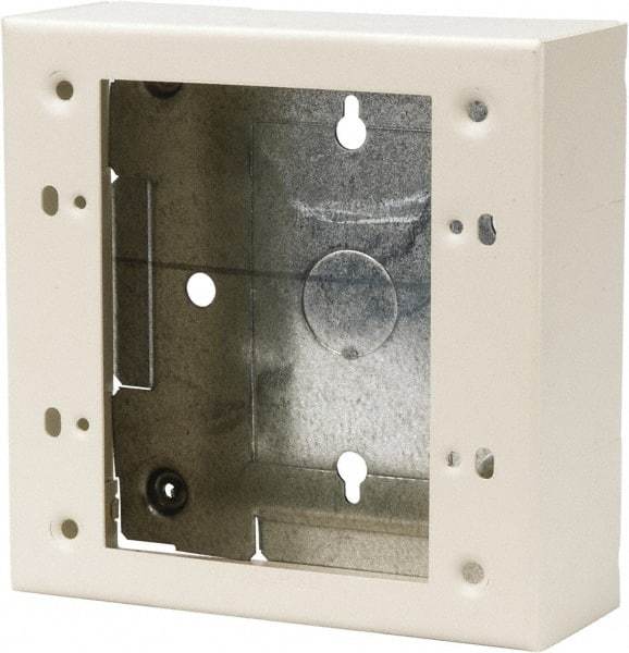 Wiremold - 4-3/4 Inch Long x 4-3/4 Inch Wide x 1-3/4 Inch High, Rectangular Raceway Box - Ivory, For Use with Wiremold 2400 Series Raceways - Exact Industrial Supply