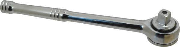 Paramount - 1/2" Drive Round Head Quick-Release Ratchet - Chrome Finish, 10-3/32" OAL, 45 Gear Teeth, Full Polished Knurled Handle - Exact Industrial Supply