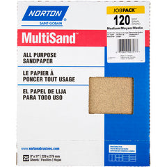 11″ × 9″ Multisand Paper Sheet 120 Grit Medium Aluminum Oxide - Exact Industrial Supply