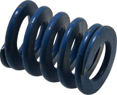 Associated Spring Raymond - 1" Hole Diam, 1/2" Rod Diam, 1-1/4" Free Length, Blue Die Spring - 281.3 Lb Max Deflection, 0.63" Max Deflection, Medium Duty, Chromium Alloy Steel - Exact Industrial Supply