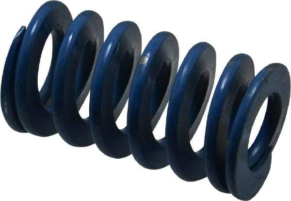 Associated Spring Raymond - 1" Hole Diam, 1/2" Rod Diam, 1-3/4" Free Length, Blue Die Spring - 262.5 Lb Max Deflection, 0.88" Max Deflection, Medium Duty, Chromium Alloy Steel - Exact Industrial Supply