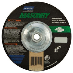 7″ × 1/4″ × 5/8″-11 Non-Woven Depressed Center Wheel Type 27 24 Grit Silicon Carbide - Exact Industrial Supply