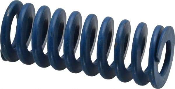Associated Spring Raymond - 1" Hole Diam, 1/2" Rod Diam, 2-1/2" Free Length, Blue Die Spring - 250 Lb Max Deflection, 1.25" Max Deflection, Medium Duty, Chromium Alloy Steel - Exact Industrial Supply