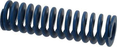 Associated Spring Raymond - 1" Hole Diam, 1/2" Rod Diam, 3-1/2" Free Length, Blue Die Spring - 262.5 Lb Max Deflection, 1.75" Max Deflection, Medium Duty, Chromium Alloy Steel - Exact Industrial Supply