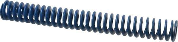 Associated Spring Raymond - 1-1/4" Hole Diam, 5/8" Rod Diam, 10" Free Length, Blue Die Spring - 360 Lb Max Deflection, 5" Max Deflection, Medium Duty, Chromium Alloy Steel - Exact Industrial Supply