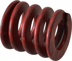 Associated Spring Raymond - 1" Hole Diam, 1/2" Rod Diam, 1" Free Length, Red Die Spring - 281.2 Lb Max Deflection, 0.37" Max Deflection, Medium Heavy Duty, Chromium Alloy Steel - Exact Industrial Supply