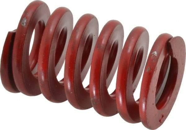 Associated Spring Raymond - 1" Hole Diam, 1/2" Rod Diam, 1-1/2" Free Length, Red Die Spring - 275.3 Lb Max Deflection, 0.56" Max Deflection, Medium Heavy Duty, Chromium Alloy Steel - Exact Industrial Supply