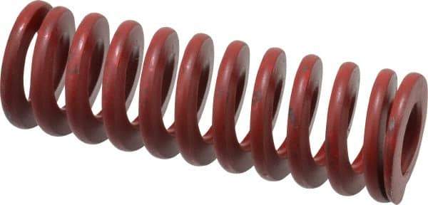 Associated Spring Raymond - 1" Hole Diam, 1/2" Rod Diam, 3" Free Length, Red Die Spring - 277.5 Lb Max Deflection, 1.11" Max Deflection, Medium Heavy Duty, Chromium Alloy Steel - Exact Industrial Supply