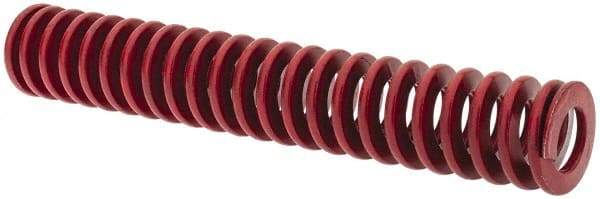 Associated Spring Raymond - 1" Hole Diam, 1/2" Rod Diam, 6" Free Length, Red Die Spring - 266.4 Lb Max Deflection, 2.22" Max Deflection, Medium Heavy Duty, Chromium Alloy Steel - Exact Industrial Supply