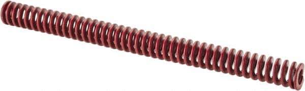 Associated Spring Raymond - 1" Hole Diam, 1/2" Rod Diam, 12" Free Length, Red Die Spring - 275.3 Lb Max Deflection, 4.44" Max Deflection, Medium Heavy Duty, Chromium Alloy Steel - Exact Industrial Supply