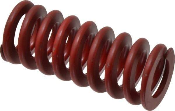 Associated Spring Raymond - 1-1/2" Hole Diam, 3/4" Rod Diam, 3-1/2" Free Length, Red Die Spring - 683.8 Lb Max Deflection, 1.3" Max Deflection, Medium Heavy Duty, Chromium Alloy Steel - Exact Industrial Supply