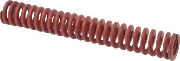 Associated Spring Raymond - 1-1/2" Hole Diam, 3/4" Rod Diam, 10" Free Length, Red Die Spring - 651.2 Lb Max Deflection, 3.7" Max Deflection, Medium Heavy Duty, Chromium Alloy Steel - Exact Industrial Supply