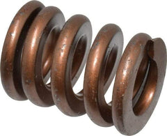 Associated Spring Raymond - 1" Hole Diam, 1/2" Rod Diam, 1-1/4" Free Length, Gold Die Spring - 642 Lb Max Deflection, 0.38" Max Deflection, Heavy Duty, Chromium Alloy Steel - Exact Industrial Supply