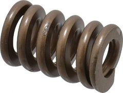 Associated Spring Raymond - 1" Hole Diam, 1/2" Rod Diam, 1-1/2" Free Length, Gold Die Spring - 532.8 Lb Max Deflection, 0.45" Max Deflection, Heavy Duty, Chromium Alloy Steel - Exact Industrial Supply