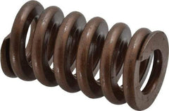 Associated Spring Raymond - 1" Hole Diam, 1/2" Rod Diam, 1-3/4" Free Length, Gold Die Spring - 546 Lb Max Deflection, 0.53" Max Deflection, Heavy Duty, Chromium Alloy Steel - Exact Industrial Supply