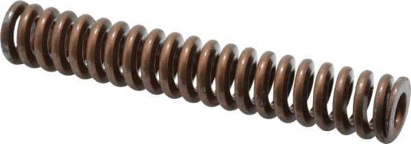 Associated Spring Raymond - 1" Hole Diam, 1/2" Rod Diam, 6" Free Length, Gold Die Spring - 460.8 Lb Max Deflection, 1.8" Max Deflection, Heavy Duty, Chromium Alloy Steel - Exact Industrial Supply