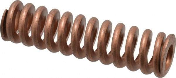 Associated Spring Raymond - 1-1/2" Hole Diam, 3/4" Rod Diam, 5-1/2" Free Length, Gold Die Spring - 1056 Lb Max Deflection, 1.65" Max Deflection, Heavy Duty, Chromium Alloy Steel - Exact Industrial Supply