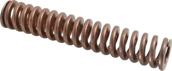 Associated Spring Raymond - 1-1/2" Hole Diam, 3/4" Rod Diam, 8" Free Length, Gold Die Spring - 1036.8 Lb Max Deflection, 2.4" Max Deflection, Heavy Duty, Chromium Alloy Steel - Exact Industrial Supply