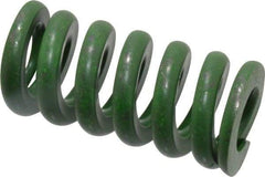 Associated Spring Raymond - 1" Hole Diam, 1/2" Rod Diam, 2" Free Length, Green Die Spring - 580 Lb Max Deflection, 0.5" Max Deflection, Extra Heavy Duty, Chromium Alloy Steel - Exact Industrial Supply