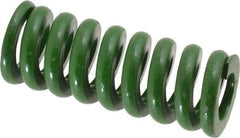 Associated Spring Raymond - 1" Hole Diam, 1/2" Rod Diam, 2-1/2" Free Length, Green Die Spring - 560 Lb Max Deflection, 0.63" Max Deflection, Extra Heavy Duty, Chromium Alloy Steel - Exact Industrial Supply